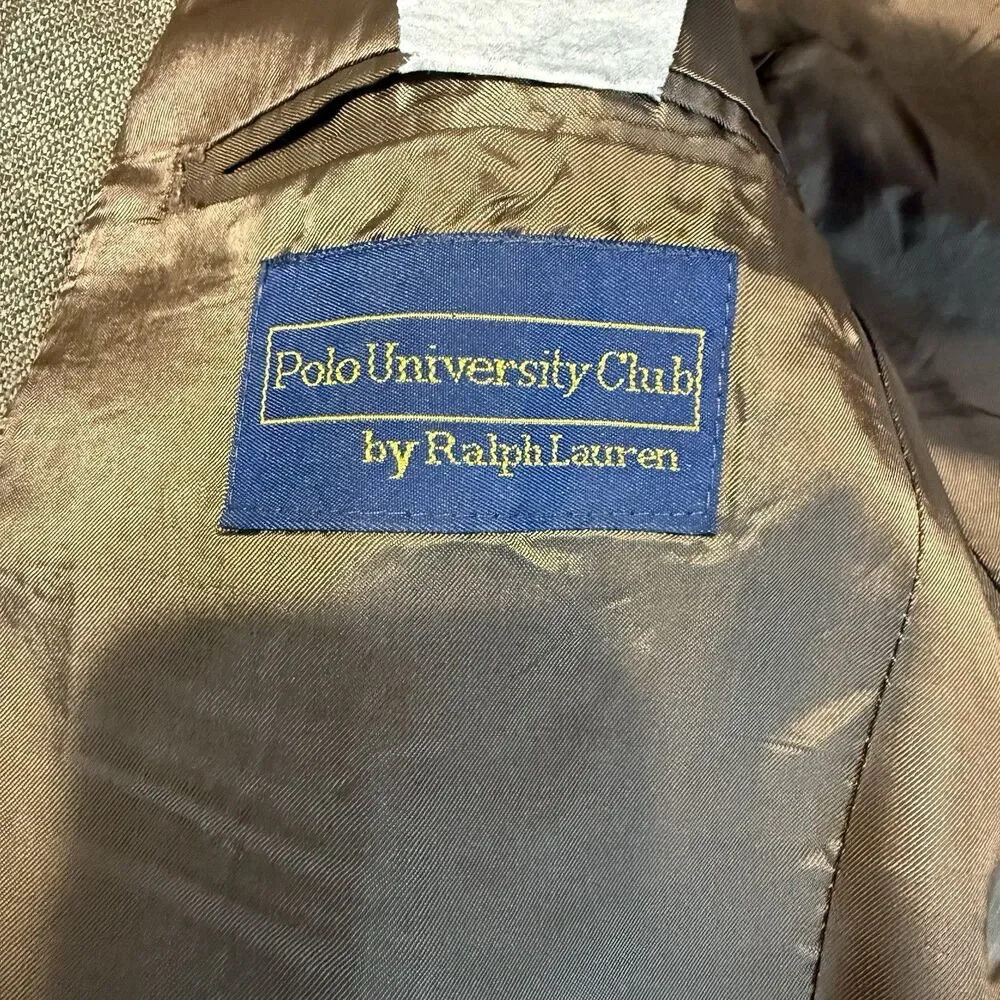 Vintage 90s Polo University Ralph Lauren Men's Jacket Size 41 Silk Wool Tweed